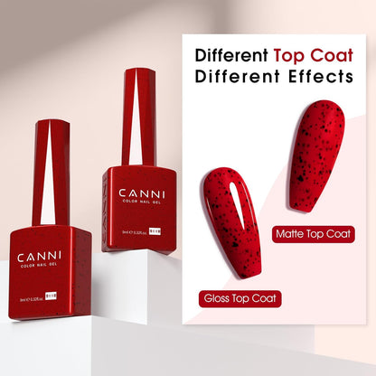 CANNI Wine Red Glitter Gel Polish – 9ML Sparkly Soak-Off UV/LED Gel Nail Polish for French Manicure, DIY or Salon Use