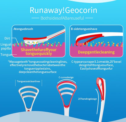 YANDY Tongue scraper, tongue brush for adults and children,easy to use,freshens breath and helps eliminate bad breath (Pack of 2)