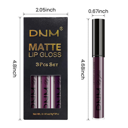 evpct 3Pcs Dark Purple Mauve Plum Maroon Matte Liquid Lipstick Lip Stain Sets for Women Matte+Lipstick Long Lasting Permanent 24 hr Hours Magic Lipstick 24 Hours original Waterproof 22#