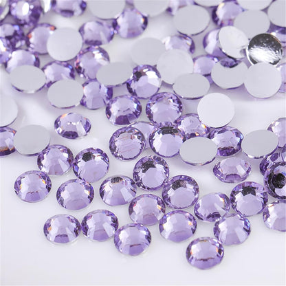 3000 Pieces SS12 3mm Flatback Rhinestones Clear Glass Round Gems Crystals for Nail Art DIY Crafts Clothes Shoes Bags （Light Purple）