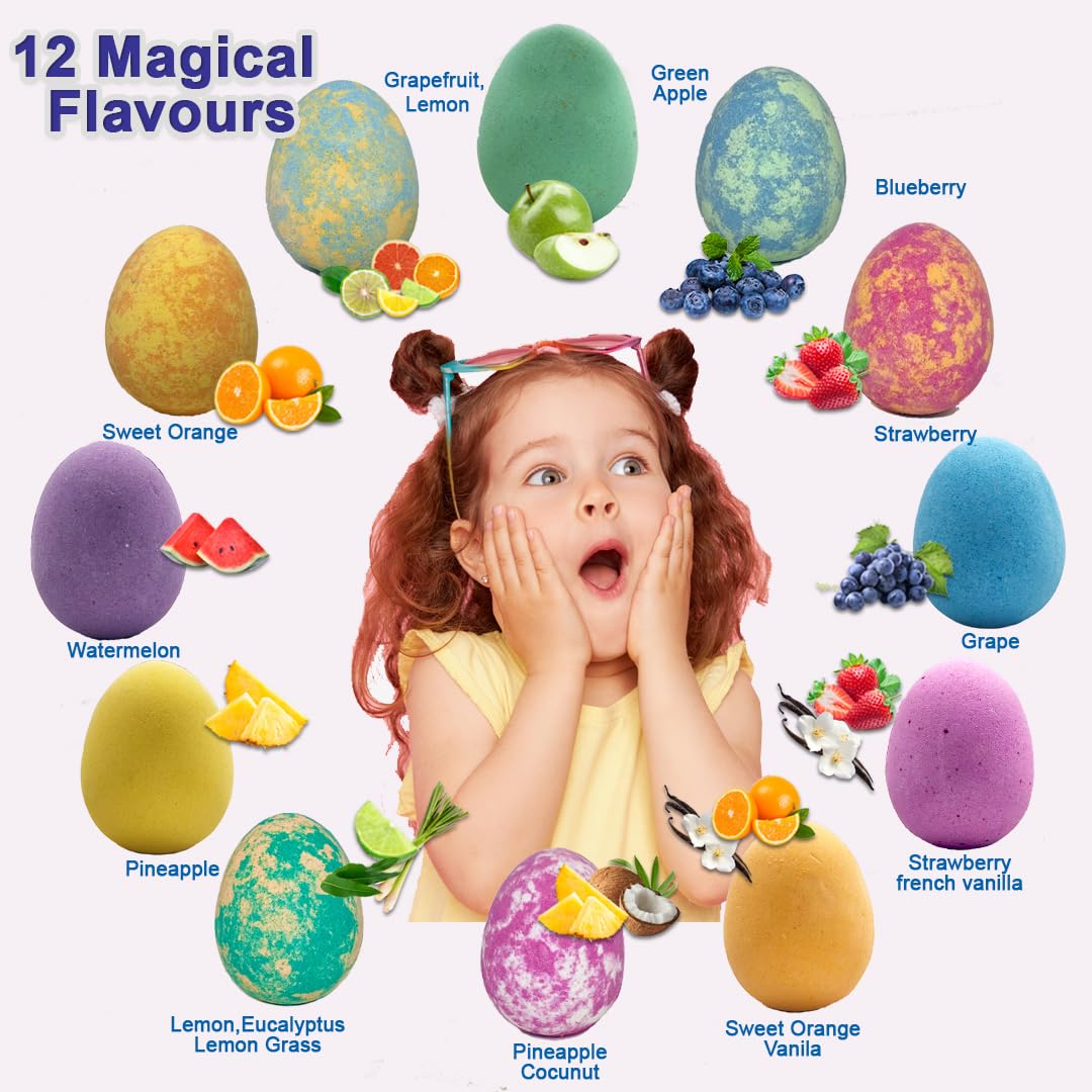 Mineral Me California Unicorn Bath Bombs for Girls with Jewelry Inside - Organic Bath Bombs for Kids with Surprise, Natural, Skin Moisturizing BathBombs, Rainbow Bubble Bath. Birthday Gifts - 12 pk