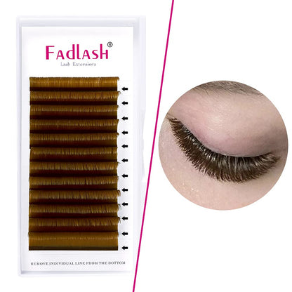 Volume Eyelash Extensions Easy Fan Lashes 0.07 C Curl Eyelash Volume Extensions Faux Mink Self Blooming Colored Lash Extensions (Blond 0.07-C, 8-14mm)