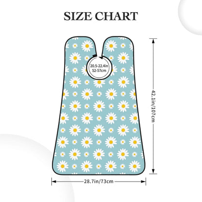 Beard Hair Catcher Bib, Waterproof Non-Stick Grooming Apron for Shaving Trimming, Perfect for Men Dad, Floral Daisy Flowers Purple Shave Bib