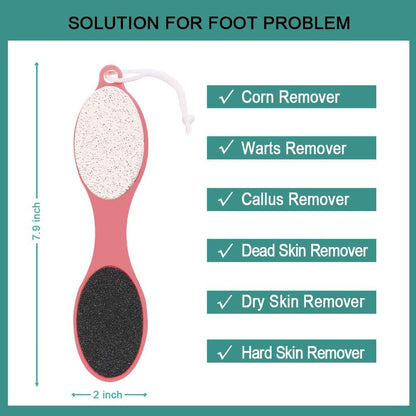 CAREHOOD Foot File Callus Remover - Multi Purpose 4 in 1 Feet Pedicure Tools with Foot Scrubber, Pumice Stone, Foot Rasp and Sand Paper for Home Foot Care (Red Pedicure Foot File)