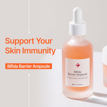 Bifida Barrier Ampoule, CUSKIN, Mild and Moisturizing Korean Skin Care Face Serum Ampoule with Ceramide NP and Hyaluronic Acid for Hydration and Skin Elasticity, 50ml (1.69 Fl. Oz.)