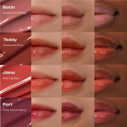 PDRN Tinted Lip Serum – High Gloss Ultra Hydrating Natural Glow, Non-Sticky Volumizing Color Glaze with Long-Lasting Shine, Nourishing Moisturizing Repair for Chapped Lips (0.34 oz)