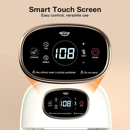 ALLJOY Collapsible Foot Spa Electric Rotary Massage, Foot Bath Massager with Heat, Bubble, Jet, Temp Control & Timer, Red Light, and 16 Shiatsu Massage Balls, Foot Soaking Tub for Stress Relief