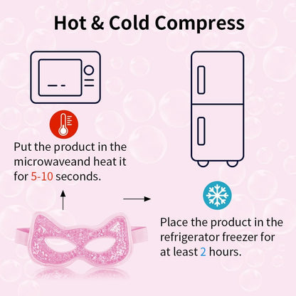 Cooling Eye Mask, Gel Eye Mask Hot Cold Use, Cold Eye Mask for Puffy Eyes, Dry Eyes, Headaches, Migraines, Sinus, Dark Circles (1 pink)