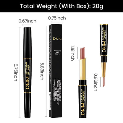 Kaely 2-in-1 Fairest Nude Velvet Matte Lip Liner & Lipstick Combo Set Kit for Women, Magic 24 Hours Lipstick and Lip Liner Makeup Set Stain Long Lasting Waterproof labial 47