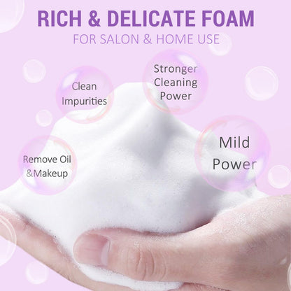 EMEDA Lash Shampoo Kit - 3.38 fl.oz / 100ml Gentle Foam Lash Cleanser, Oil-Free Cleaning for Wash Extension/Natural Eyelash Bath with Rinse Bottle Brush (Lavender)