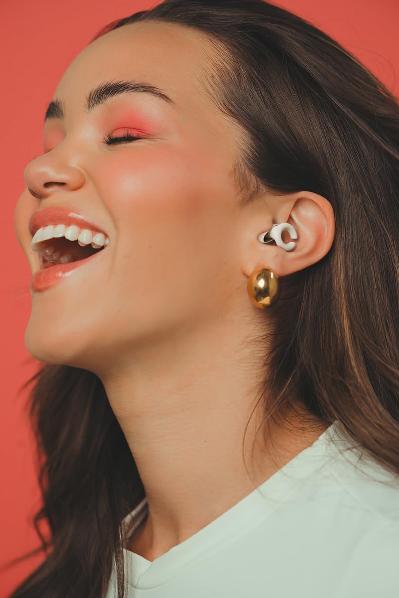 Hush Hoops Ear Plugs, Ultra-Soft Reusable Silicone Plugs with Horseshoe Shape for Comfort, Designed for Sleep and Sound Suppression, 17dB (NRR) Noise Reduction Rating, Cream, 1 Pair with Travel Case