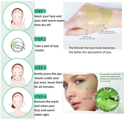 Eye Mask 60 Pcs, Under Eye Patches for Dark Circles and Puffiness, Lighten Fine Lines and Eye Bags,Water Replenishing Eye Treatment Mask (Aloe Vera Eye Mask)