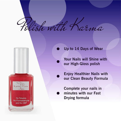 Karma Organic Natural Non toxic Nail polish - Vegan and Cruelty Free Nail Paint for Nail Art - Fast Drying Nail Polish for Women - Long Lasting Nail Polish (Texas Red)