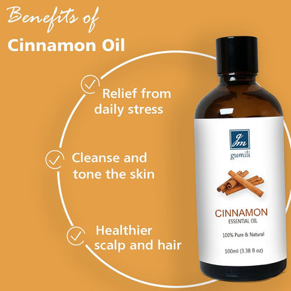 Cinnamon Essential Oil, 100% Pure Undiluted Cinnamon Oil for Diffuser, Massage - 100ml/3.38 oz