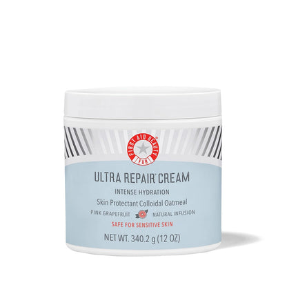 First Aid Beauty - Ultra Repair Cream, Intense Hydration Whipped Colloidal Oatmeal, Strengthens Skin Barrier in 7 Days & Helps Relieve Eczema, Luxury Face & Body Moisturizer, Grapefruit Scent, 12 oz