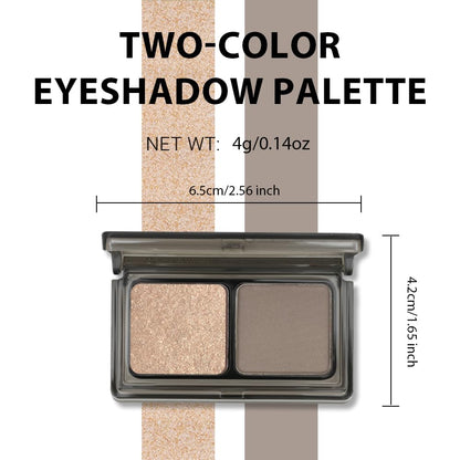 AMY'S DIARY 2 Color Taupe Brown Matte+Golden Champagne Shimmer Eyeshadow Palette – Shimmer matte Shades eye shadow for Eye Makeup, Long-Lasting & Highly Pigmented, Vegan & Cruelty-Free for woman