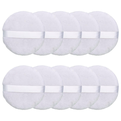 Topwon 4 Inch Powder Puff, Washable Large Body Powder Puff, Soft & Furry - 10Pcs