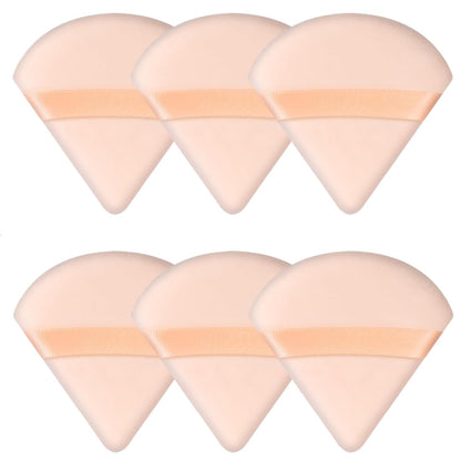 6 Pieces Triangle Powder Puff Soft Makeup Sponge Make Puff for Face Powder Cosmetic Foundation Sponge Makeup Tool Stocking Stuffers for Women (Flesh)