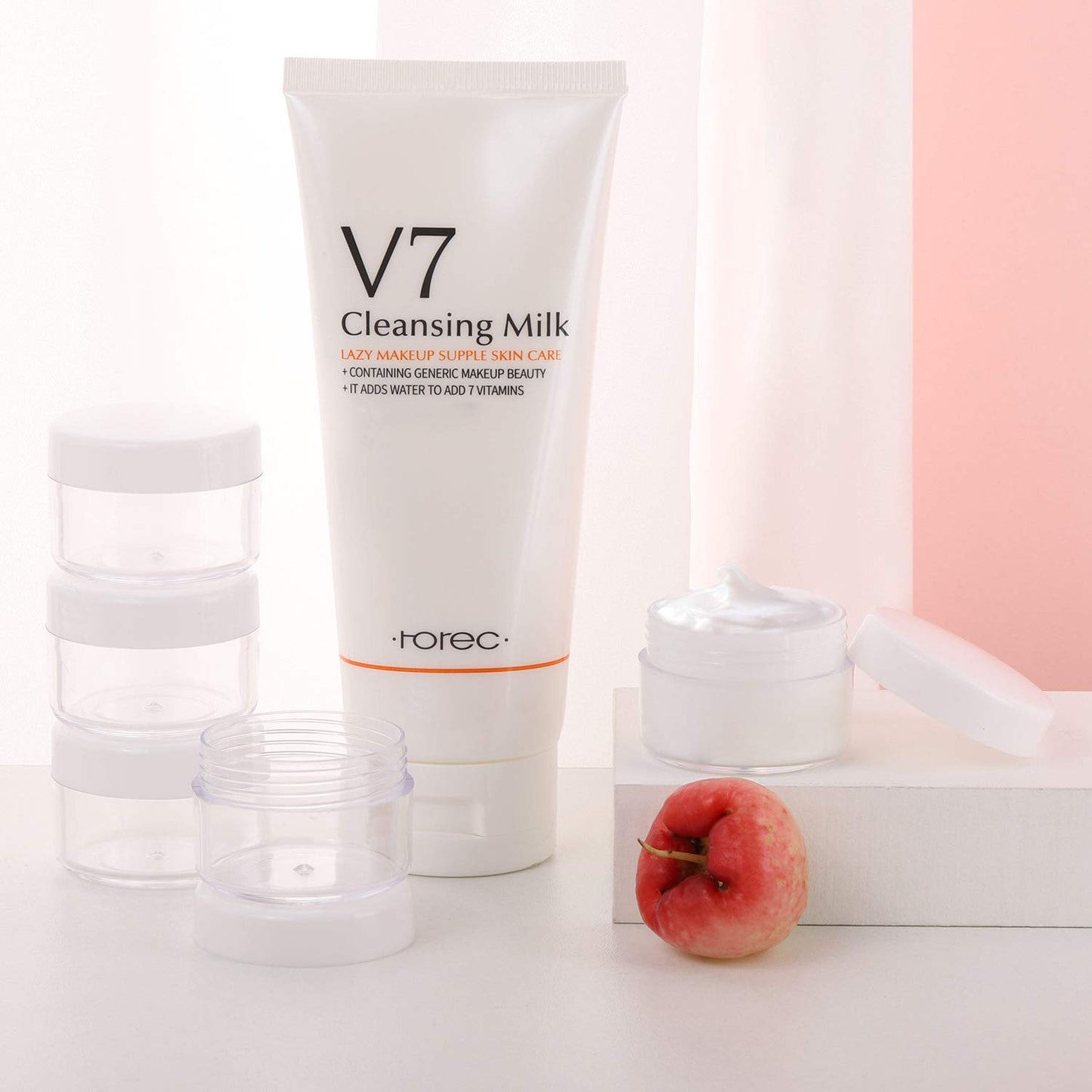 100 Count Empty Makeup Jars 15g Cosmetic Containers with Lids Leak Proof Sample Containers Refillable Plastic Containers - White