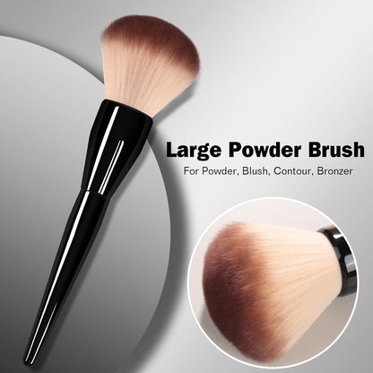 Large Makeup Foundation Brush Powder Brush Banidy Powder Foundation Brush Flawless Makeup Brushes Bronzer Blush Brush Perfect for Blending Buffing with Loose Powder Liquid Foundation(Black)