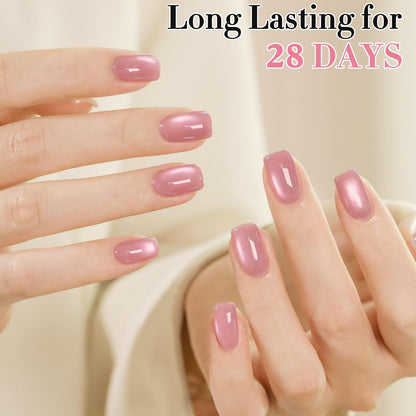 Double Rhythm 0.5 OZ Cat Eye Gel Polish with Magnet 15ML Holographic Glitter Shimmer Translucent Jelly Color Magnetic Nail Polish Salon DIY at Home (Light Purple-MC1209)