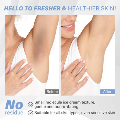 Charcoal Underarm Detox Scrub for Odor Control, Dark Armpits Spots Remover, Armpit Detox & Bikini Area Body Scrub Exfoliating & Moisturizing, Natural Deodorant Scrub for Women & Men, 7.7 oz