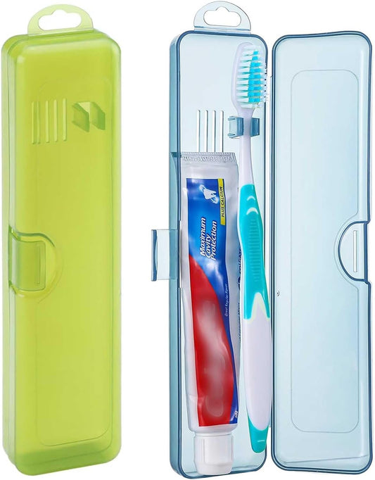 2 Packs Toothbrush Travel Case, Breathable Toothbrush Travel Holders, Compact Portable Toothbrush Holder for Travel, Vacation, Camping, Gym, Business Trips, Office