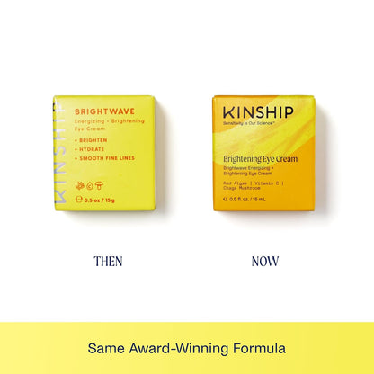 Kinship Brightwave Vitamin C Energizing + Brightening Eye Cream - Reduce Dark Circles & Puffiness - Diminishes Fine Lines & Under Eye Bags - Hydrating w/Antioxidants - Fragrance Free (0.5 Oz)