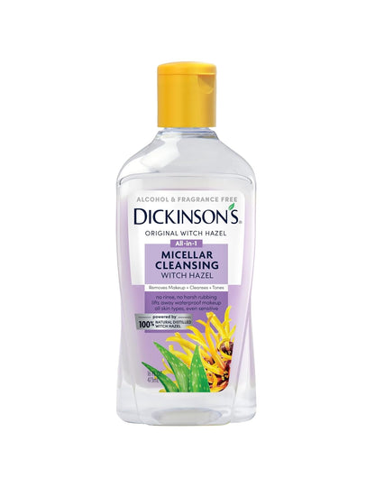 Dickinson's Micellar Cleansing Witch Hazel, An All-in-1 Makeup Remover, Pore Refiner, Skin Cleanser and Toner; Alcohol Free with Aloe, for Sensitive Skin, 16oz