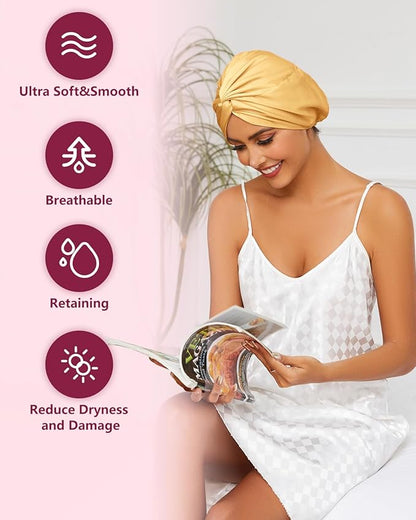 Adjustable silk satin hair bonnet