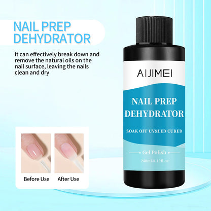 AIJIMEI 240ml Nail Dehydrator Dehydrator Prep for Nail Gel Polish Professional Nail Preparation for Smooth Gel and Acrylic Application Dehydrator for Acrylic 8 Fl Oz