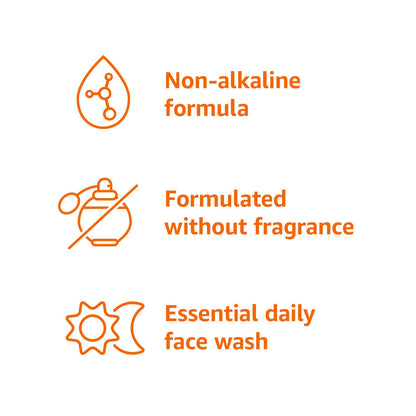 Amazon Basics Daily Facial Cleanser For Gentle Skin, Unscented, 16 Fl Oz (Pack of 2)