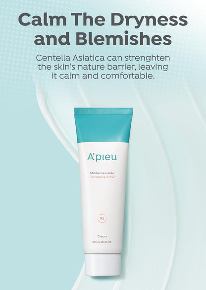 A'PIEU Madecassoside Tetrasome Cica Cream 1.69 fl oz/ 50ml - Upgraded Absorption, Enhanced Skin Barrier, Calming Effects - Centella Asiatica, Asiaticoside, Asiatic Acid
