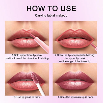 evpct Mauve Pink Metallic Glitter Lip Liner and Lipstick Combo Lip Gloss Stain Set Makeup for Women Long Lasting Waterproof 24, Dusty Rose Metallic Shimmer Frosted Iridescent Glossy Liquid Lipstick 16