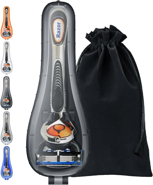 Razor Case Compatible with Gillette Proglide Fusion Men's Razor, Travel Protector Case with Carrying Bag - Black