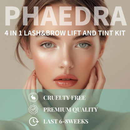 Lash Lift and Black Color Kit, Brow Lamination Kit, Professional 4 in1 Lash and Brow Perm Kit, 6-8 Weeks Long-lasting, for DIY or Professiona Use