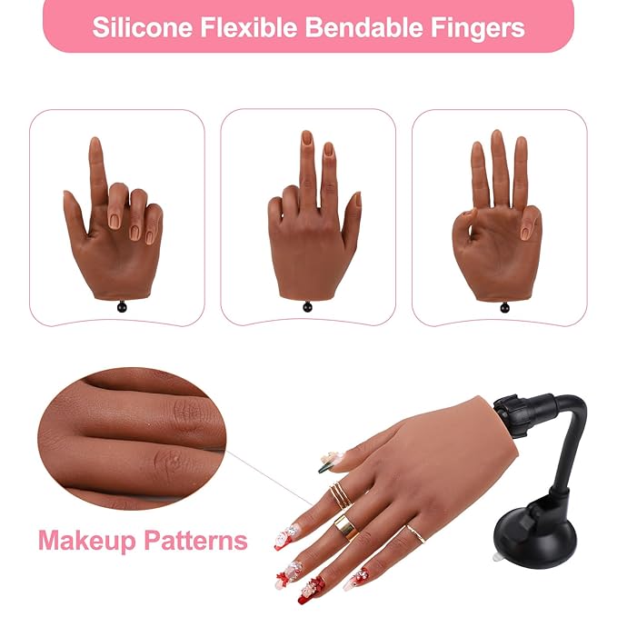 Nail practice hand for acrylic