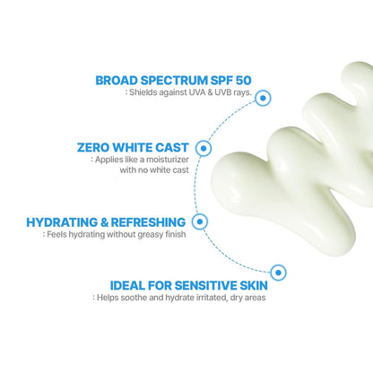 Cell Fusion C Aquatica UV Defense Face Sunscreen SPF 50, No White Cast, Hydrating SPF Moisturizer with PDRN, 50ml / 1.69 fl.oz