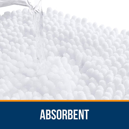 OLANLY Bathroom Rugs 47x32, Extra Soft Absorbent Chenille Bath Rugs, Rubber Backing Quick Dry, Machine Washable Bath Mats for Bathroom Floor, Tub and Shower, Home Decor Accessories, White