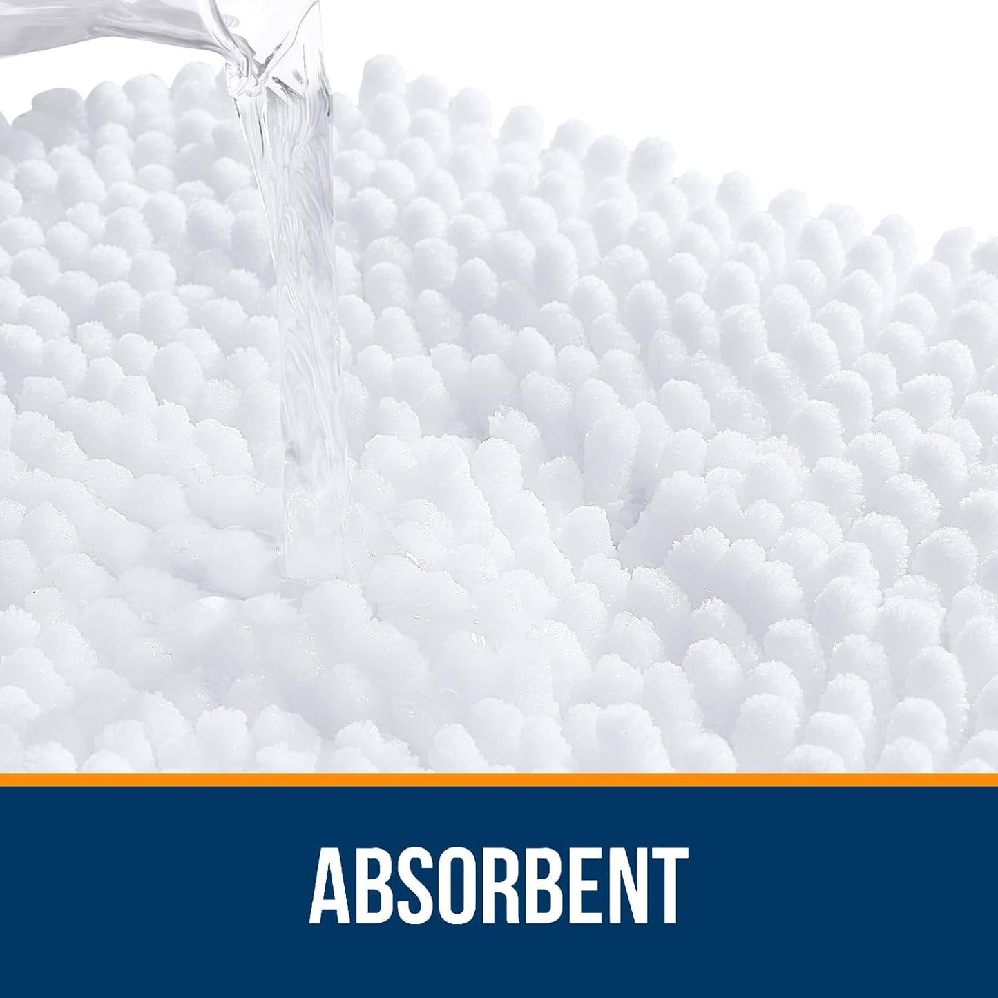 OLANLY Bathroom Rugs 40x24, Extra Soft Absorbent Chenille Bath Rugs, Rubber Backing Quick Dry, Machine Washable Bath Mats for Bathroom Floor, Tub and Shower, Home Decor Accessories, White