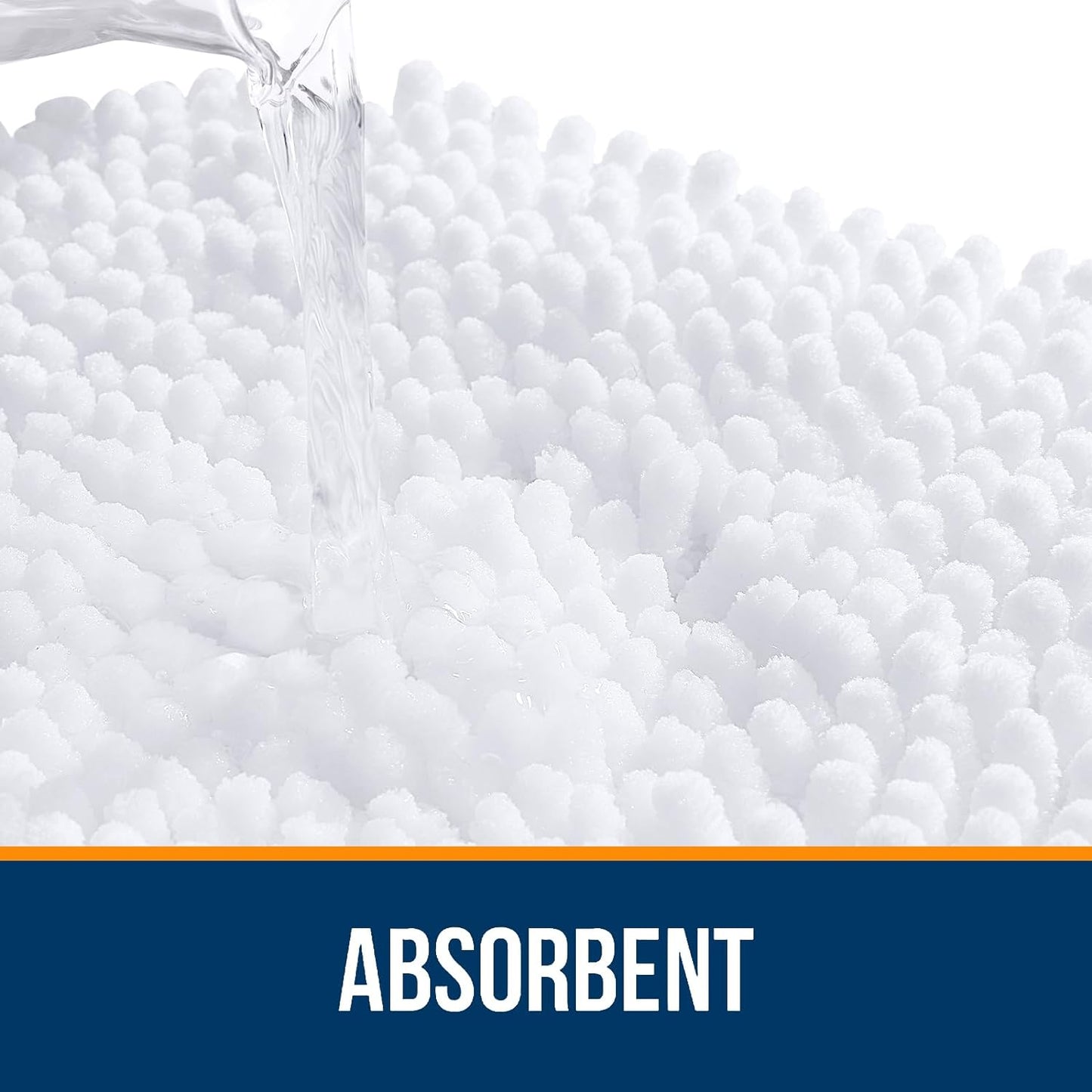 OLANLY Bathroom Rugs 70x24, Extra Soft Absorbent Chenille Bath Rugs, Rubber Backing Quick Dry, Machine Washable Bath Mats for Bathroom Floor, Tub and Shower, Home Decor Accessories, White