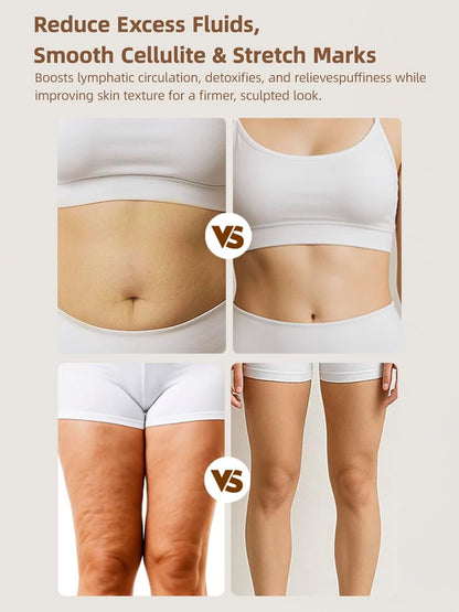 Lymphatic Drainage Massager & Anti Cellulite Massage Tool, Reduce Stretch Marks & Cellulite, for Legs, Arms & Belly, Body Sculpting Machine with Microcurrent, Light, Heat & Vibration,White