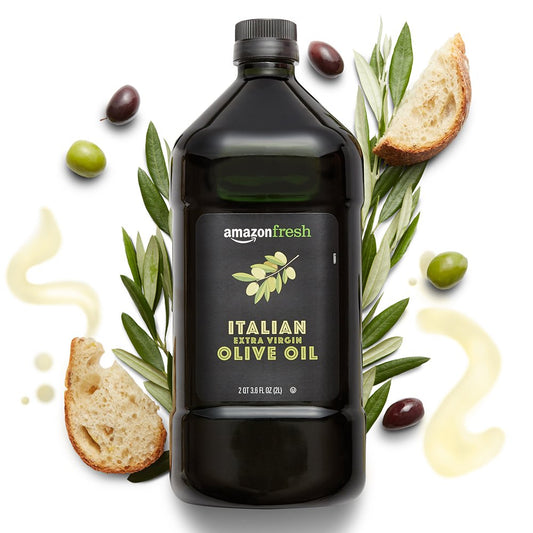 Amazon Fresh, Italian Extra Virgin Olive Oil, 2 Liter (Pack of 2)