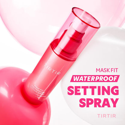 TIRTIR Waterproof Setting Spray – 24 Hour Long Lasting Fix, Sweatproof Water Resistant Makeup Finisher – Ethanol Free, Semi Matte Finish for Oily Skin – Korean Makeup Fixer