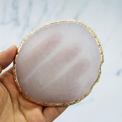 2 Pcs Resin Nail Palette Nail Polish Palette Nail Art Palette with Stainless Stirring Rod (Gray and Green)