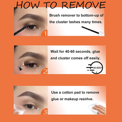 Lash Extension Kit Eyelash Clusters with Lash Bond and Seal Waterproof Lash Glue Remover Tweezers Brush Lash Clusters Kit Cluster Eyelash Extensions Kit (Set 20D-0.07D-Mix8-16)