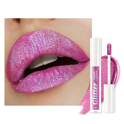 Light Purple Metallic Lipstick for Women,Lightweight Glitter Sparkling Liquid Lipsticks,Shimmer Lip Gloss Stain Long Lasting Waterproof Smudge Proof Non-Drying 24 Hour Full Coverage Lip Makeup,Vegan