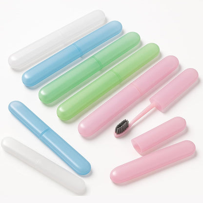 8 Pack Travel Toothbrush Case, Portable Toothbrush Travel Case with Ventilation Hole for Business Trip, Camping, Home(Blue,Pink,Green,White)