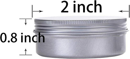 1 Ounce Aluminum Tin Jar Refillable Containers 30ml Aluminum Screw Lid Round Tin Container Bottle for Cosmetic,Lip Balm, Cream, 12 Pack.