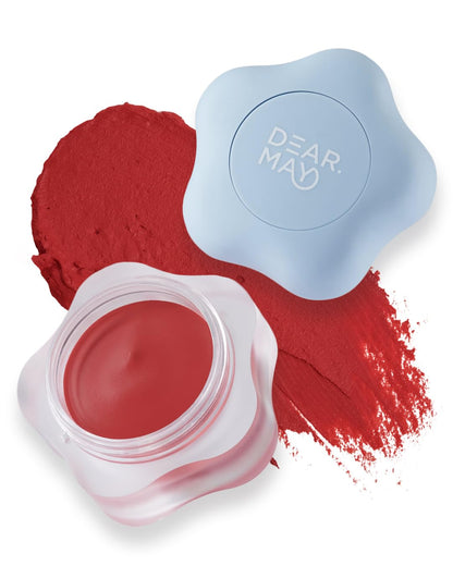DEARMAY Pure Falling Mood Lip Pot No. 05 Stolen Kiss 0.23 Oz. Vegan Lip Stain Lip & Cheek Multi-Use Tint With Hydrating Formula for Smooth Soft Blend Without Dryness or Fine Lines, Korean Makeup